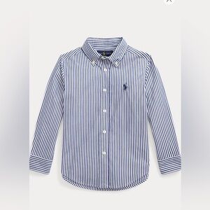 Ralph Lauren boys striped button down, blue/white size 4T
